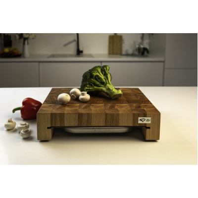 Торцева обробна дошка з дуба + ясеня з гастроємністю PAV-Wood 30х40х9 см
